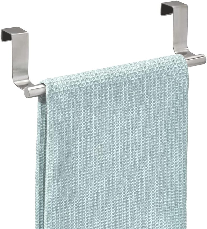 InterDesign iDesign Forma Metal Over the Cabinet Towel Bar - Stainless Steel Hand Towel and Washcloth Rack for Bathroom and Kitchen - Image 1