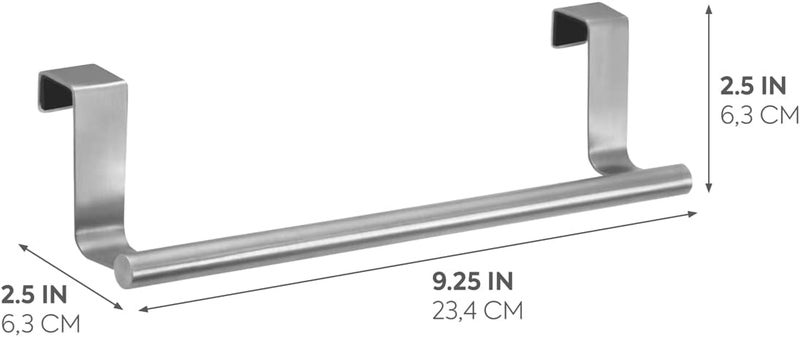 InterDesign iDesign Forma Metal Over the Cabinet Towel Bar - Stainless Steel Hand Towel and Washcloth Rack for Bathroom and Kitchen - Image 2