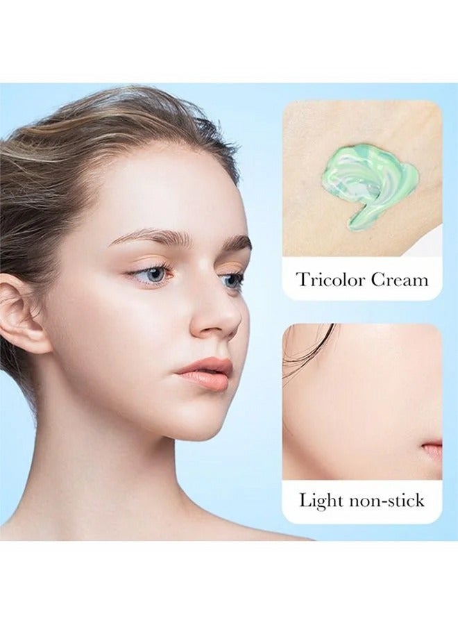 Isolation Cream Invisible Pore, Three Color Sunscreen lotion SPF50, Cover Acne Marks Contour Isolation Cream, Color Corrector,  Oil Control Moisturizing Make ​For All Skin Green 40g