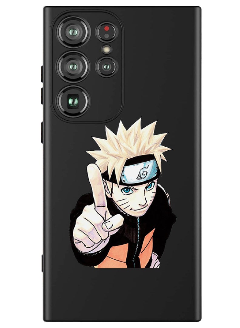 Theodor Protective Slim Fit Case Liquid Silicone Cover with Full Body Protection Anti-Scratch Shockproof Case For Samsung Galaxy S24 Ultra (Black) - Anime Naruto 2 - Image 1
