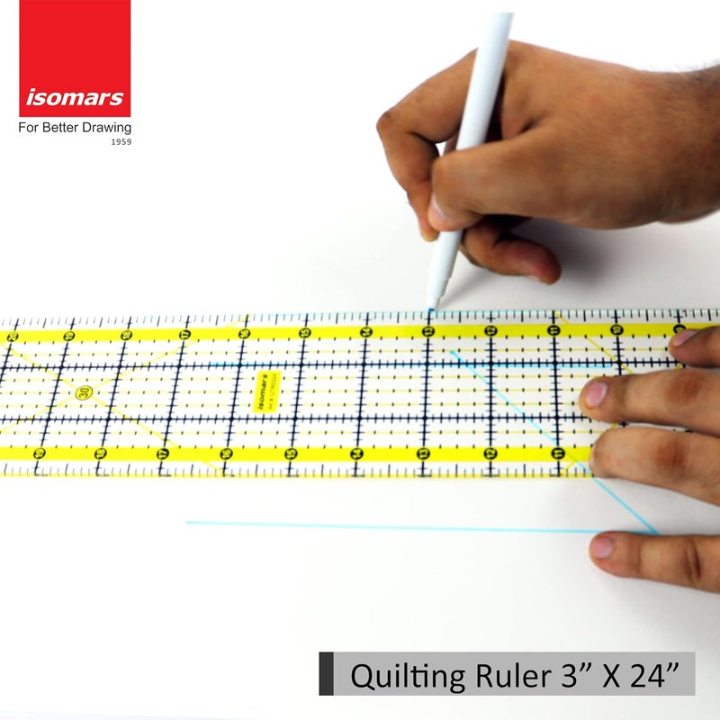 Isomars Garment Patchwork Quilting Ruler 3X24 Quilting Ruler for Fashion Designing - Image 4