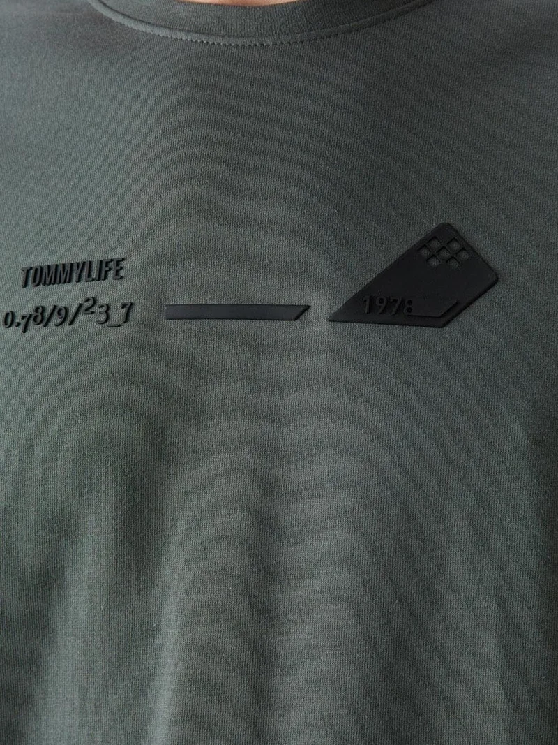 TOMMYLIFE TOMMY Oversized Logo Crew Neck T-Shirt