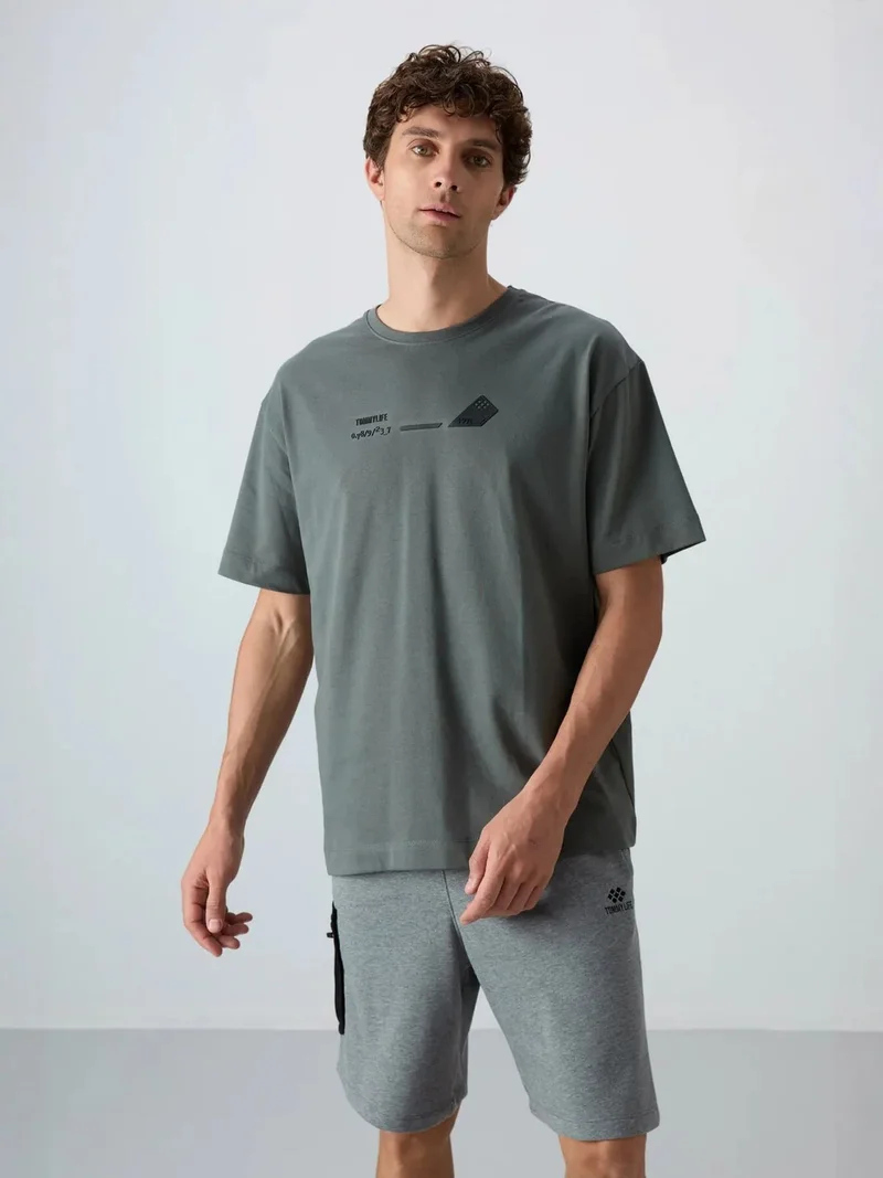 TOMMYLIFE TOMMY Oversized Logo Crew Neck T-Shirt