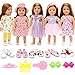 BARWA 18 inch Doll Clothes and Accessories 5 Sets Clothes Dress Outfits with 2 Pairs Shoes for 18 Inch Dolls - Image 4