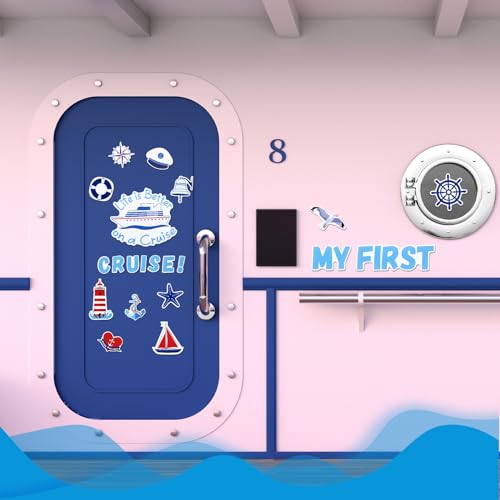 Leumoi 27 Pcs Nautical Cruise Door Magnets Decorations Funny Cruise Ship Door Magnets Magnetic Reusable Magnet for Cabin Ship Carnival Refrigerator Office Car Accessories - Image 2