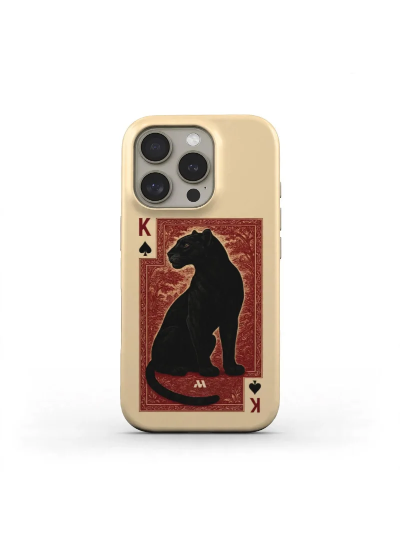 Mobcos iPhone 16 Pro Golden Panther Premium Case Compatible with Hybrid Dual-Layer Hard Shell + Silicone Protection - Scratch-Resistant Shockproof Mobile Cover