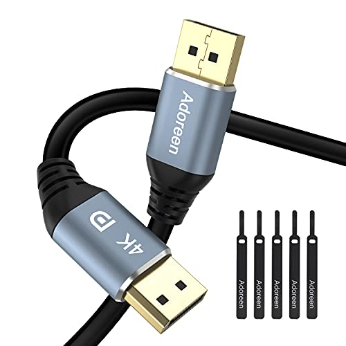Adoreen 4K DisplayPort Cable 40 feet, DP to DP 1.2 Cord(from 1.5 to 50ft) 4K@60Hz 2K 1440p,1080p Full HD Display Port for 3D PC TV Gaming Monitor with 5 Ties(12.2m)-NOT HDMI - Image 1