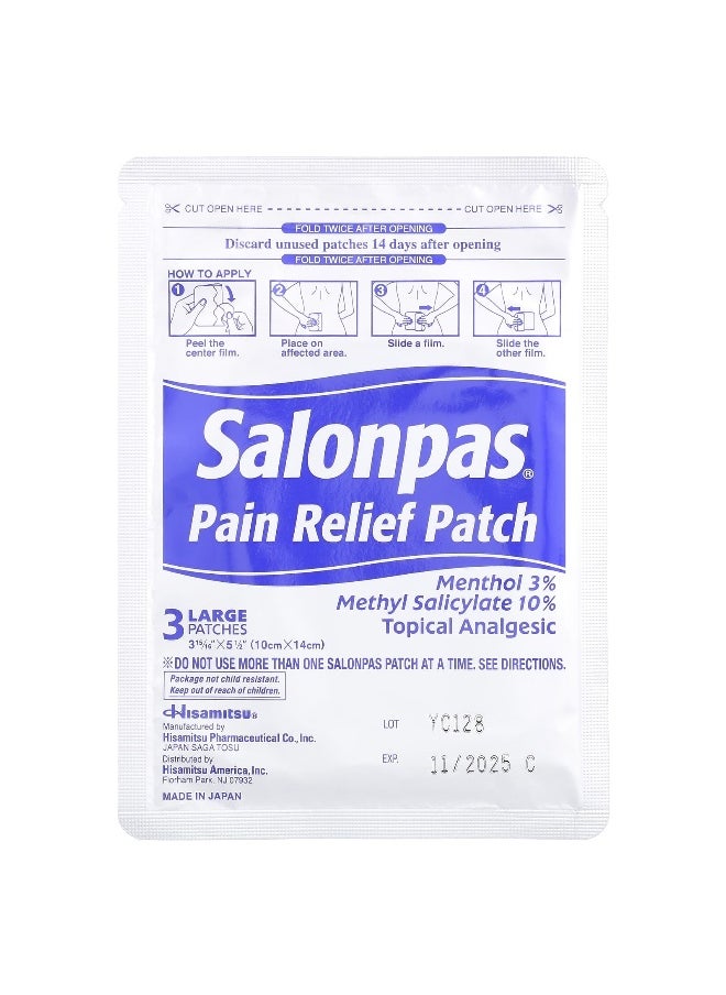 Salonpas Salonpas, Pain Relief Patch, Large, Minty, 9 Patches  - Image 3