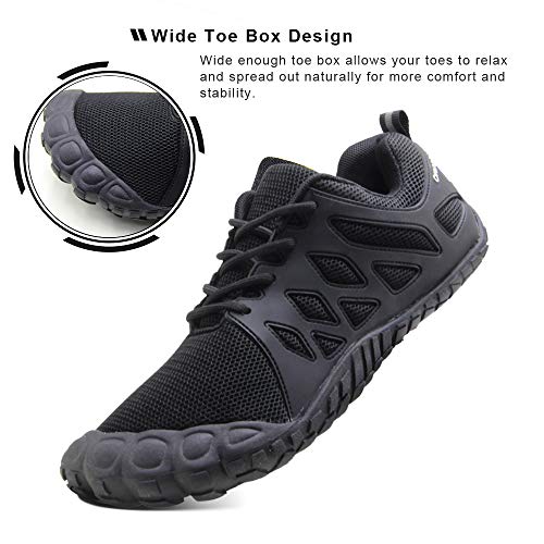 Oranginer Men's Minimalist Runner Slip-on Cross Trainer Shoes Men Black Size 12 - Image 3