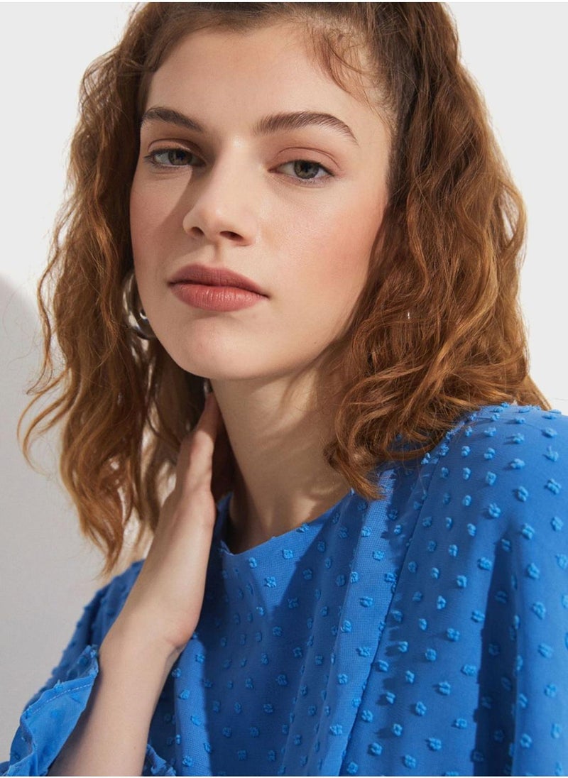 JUNE Tiered Balloon Sleeve Top - Image 3