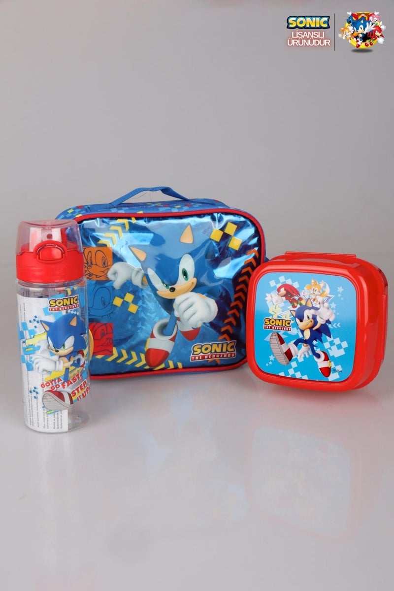 SONIC New Season Licensed Special Collection Lunch Box, Lunch Bowl and 500 ml Water Bottle Dinner Set - Image 1