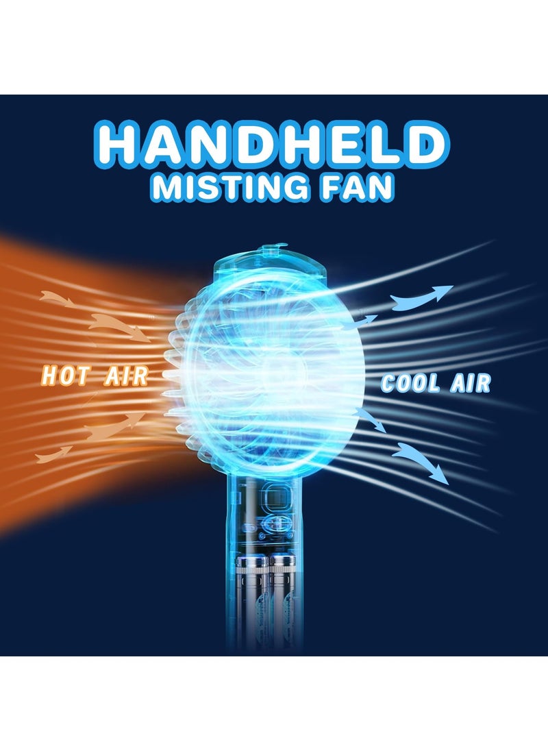 Generic - Portable Mini Misting Fan with 4000mAh Battery, 5 Speed Settings and Dual Spray Modes, Digital Display, Ideal for Office, Outdoor and Travel, Compact Personal Cooling Solution in White - Image 1