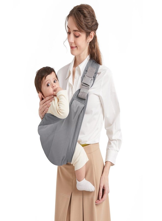 Mumgaroo Baby Sling Carrier, Pure Cotton, Ergonomically Adjustable Baby Carrier Newborn to Toddler, Easy to Use, Portable, Ideal for 0-36 Months, Up to 33 lbs (Grey) - Image 1