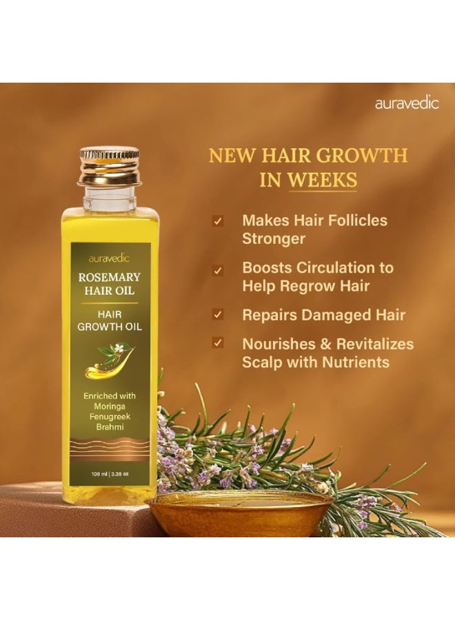 Auravedic Rosemary Hair Oil For Hair Growth 100 Ml - Image 3