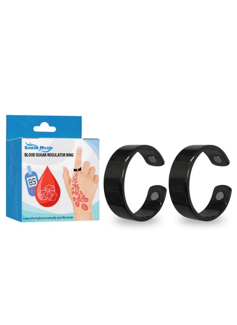 Blood Glucose Control Ring, 2 Pieces Blood Sugar Regulator Ring for Acupressure for Women Men Adjustable Blood Glucose Control Ring