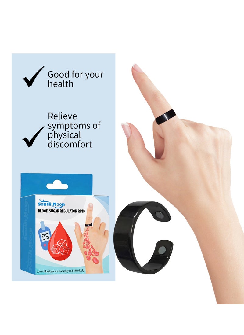 Blood Glucose Control Ring, 2 Pieces Blood Sugar Regulator Ring for Acupressure for Women Men Adjustable Blood Glucose Control Ring