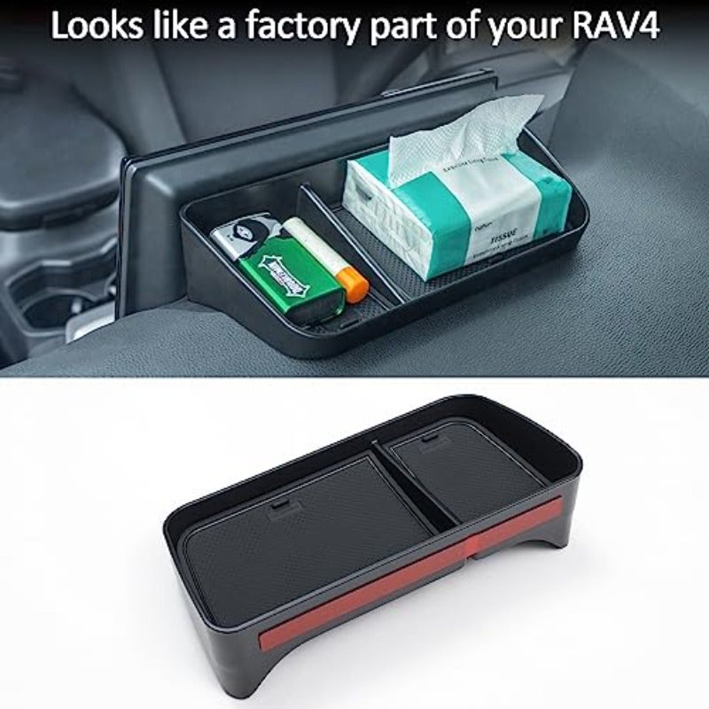 طاولة وحدة تحكم مركزية TOPINSTALL متوافقة مع تويود Rav4 من 2019 إلى 2023 و2024 ملحقات لوحة تنظيم تخزين من البلاستيك الصلب حامل مناديل ونظارات شمسية لا يتوافق مع شاشة الوسائط المتعددة الجديدة 10.5 بوصة - Image 4
