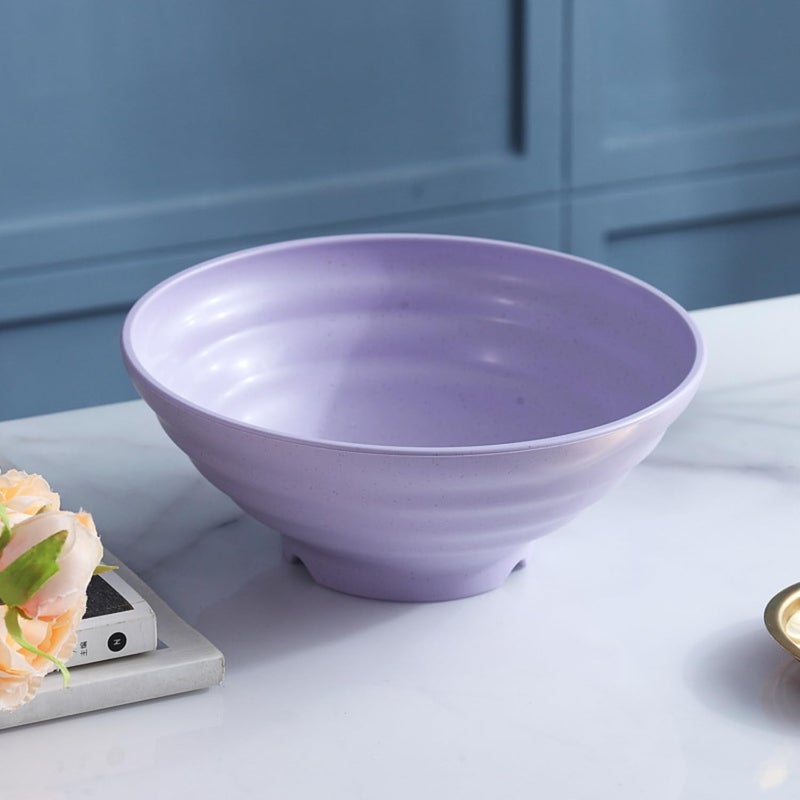 WE-CEF Wheat Straw Fiber Rice Bowls,Japanese Ramen Noodle Soup Bowl,Lightweight Cereal Bowls for Serving Fruit Pasta Snack Dessert, 900 Ml -(19 CM Purple 2 PCs) - Image 2