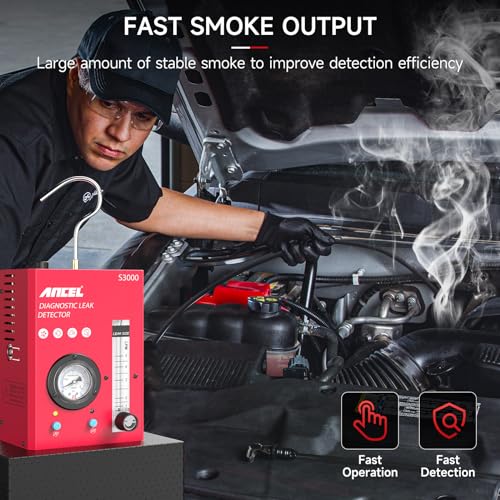 Ancel جهاز كشف تسربات الدخان ANCEL S3000-US للسيارات مع ضاغط هواء مدمج، جهاز اختبار الدخان للسيارات لنظام EVAP، الفراغ، نظام الوقود مع مقياس ضغط وصمام تدفق قابل للتعديل - Image 3
