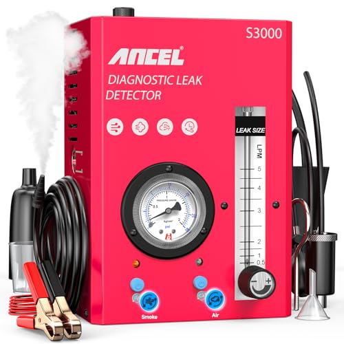 Ancel جهاز كشف تسربات الدخان ANCEL S3000-US للسيارات مع ضاغط هواء مدمج، جهاز اختبار الدخان للسيارات لنظام EVAP، الفراغ، نظام الوقود مع مقياس ضغط وصمام تدفق قابل للتعديل - Image 1
