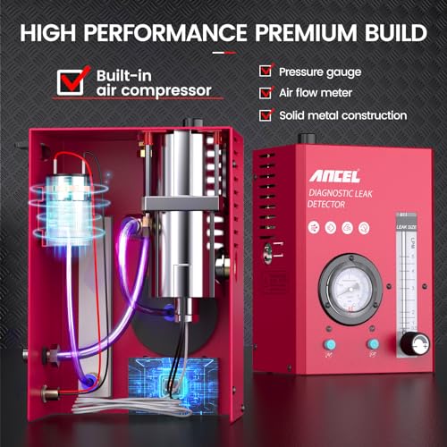 Ancel جهاز كشف تسربات الدخان ANCEL S3000-US للسيارات مع ضاغط هواء مدمج، جهاز اختبار الدخان للسيارات لنظام EVAP، الفراغ، نظام الوقود مع مقياس ضغط وصمام تدفق قابل للتعديل - Image 4