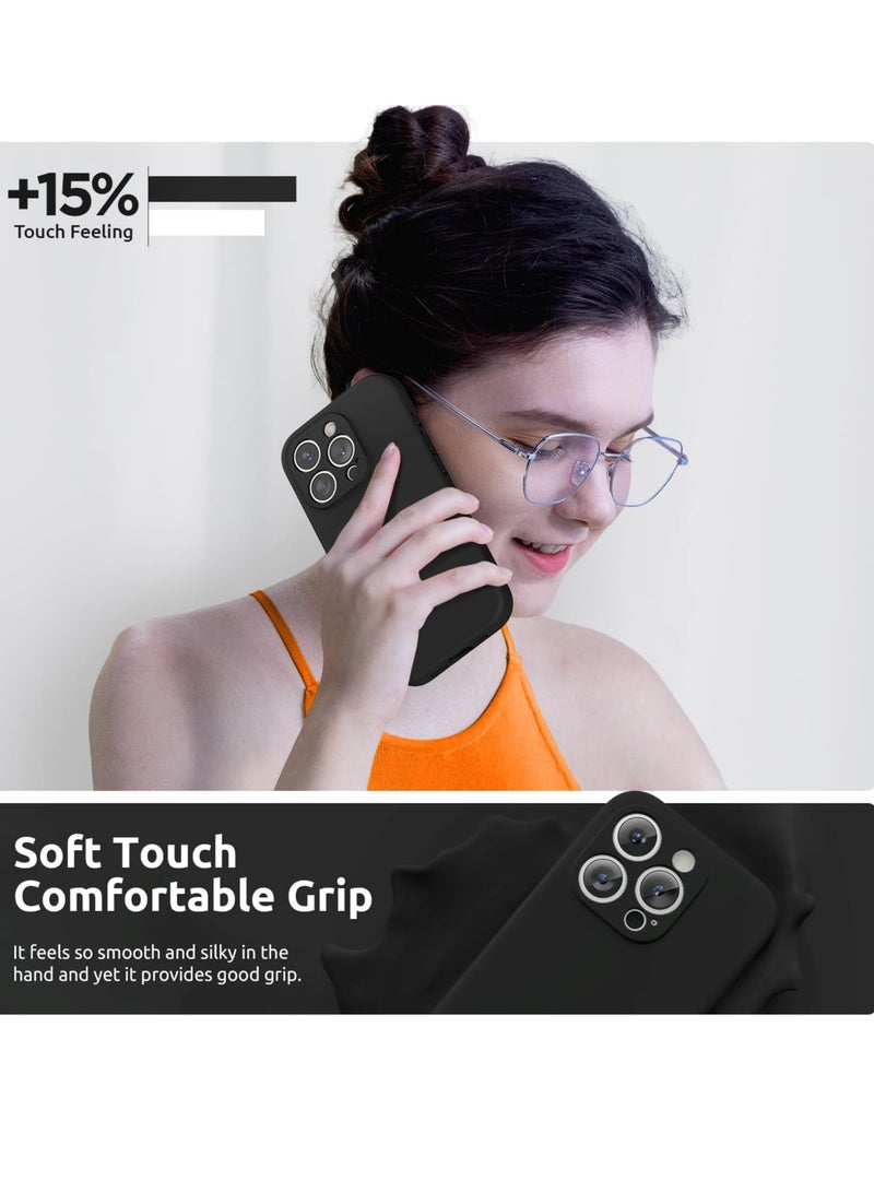 ELTRAZONE Design for iPhone 15 Pro Max Case, Liquid Silicone [2 x Screen Protectors & 1 x Lanyard] Protection for Each Lens Shockproof Cover for iPhone 15 Pro Max 6.7 inch 2023, Black - Image 5