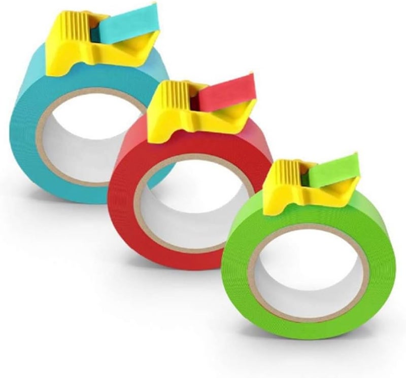 Tape Dispenser 3pcs Yellow Compact - Portable Painter's Tape Dispenser for DIY Painting, Home Improvement - Image 1
