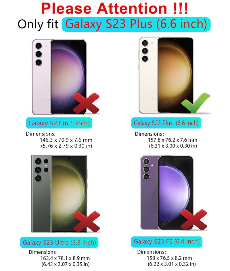 ONOLA Phone Case for Samsung Galaxy S23 Plus Case with HD Screen Protector, Heavy Duty Shockproof & Dropproof 3-Layer Cover Phone Case for Galaxy S23 Plus 6.6'',PurpleSkyblue - Image 2