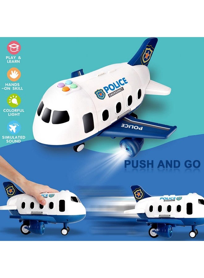 Dwi Dowellin Dwi Dowellin 5 in 1 Airplane Toys with Light and Sound,Police car Toys with Activity Mat, Christmas Birthday Gifts for Kids 3 4 5 6 Year Old Boys Girls  - Image 3