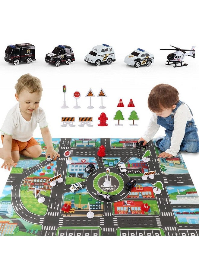 Dwi Dowellin Dwi Dowellin 5 in 1 Airplane Toys with Light and Sound,Police car Toys with Activity Mat, Christmas Birthday Gifts for Kids 3 4 5 6 Year Old Boys Girls  - Image 4