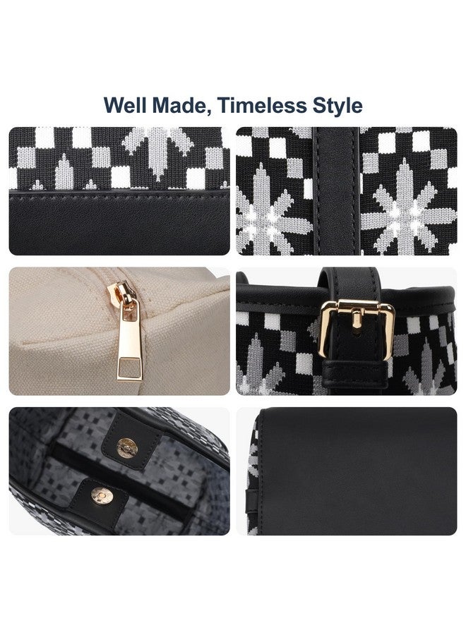 PACKISM Shoulder Bag for Women - Snowflake Pattern Fashion Women Hobo Bag, Large Capacity Boho Bags for Travel Everyday Use Shopping, as Gift for Mother Teacher Friend (Black, Medium) - Image 3