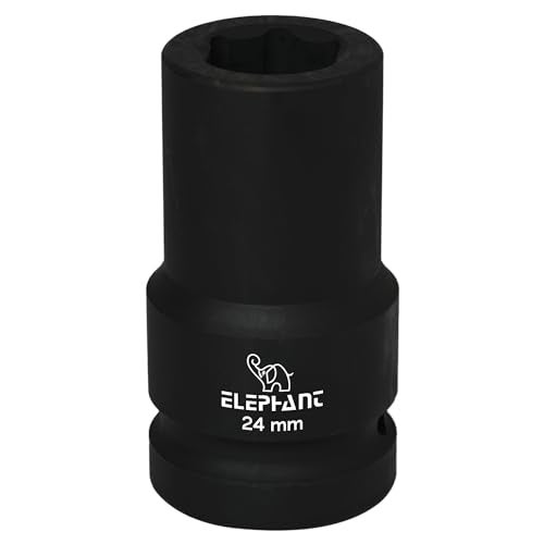 Elephant Metal 1 Inch Square Drive STD Impact Socket 6-Point 24 mm Size 90 mm Length - Image 2