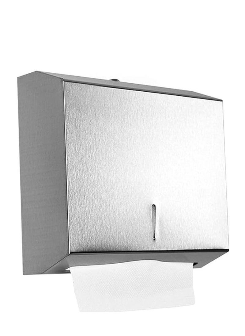 Generic Wall-Mounted Comercial Paper Towel Dispenser Brushed Stainless Steel Bathroom Hand Towel Dispenser With Lock Design Large Capacity 200P C-Fold 200 Multi-Fold Capacity  - Image 1