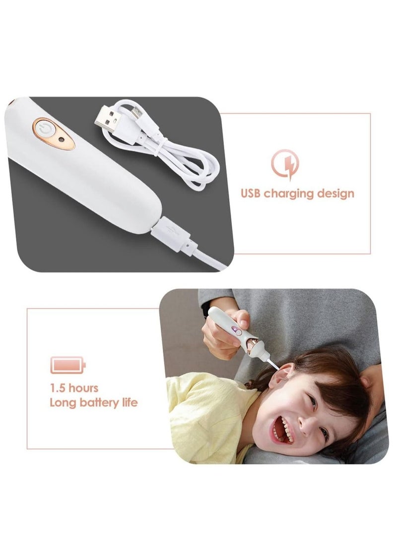 SYOSI - Ear Wax Remover Vacuum Cleaner, Electric Earwax Removal Kit with LED Light, Portable Ear Cleaner, USB Charge Reusable Safe Electric Ear Suction for Adults Kids - Image 1