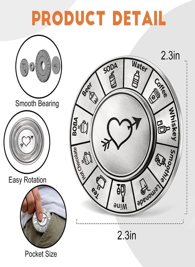 Jettryran Fidget Spinner Food Decision Date Night Dice for Mom Daughter Wife Anniversary Birthday Wedding Metal Fidget Spinners for Him Her Spinner Food Dice Spinner Decision Maker Adults - Image 2