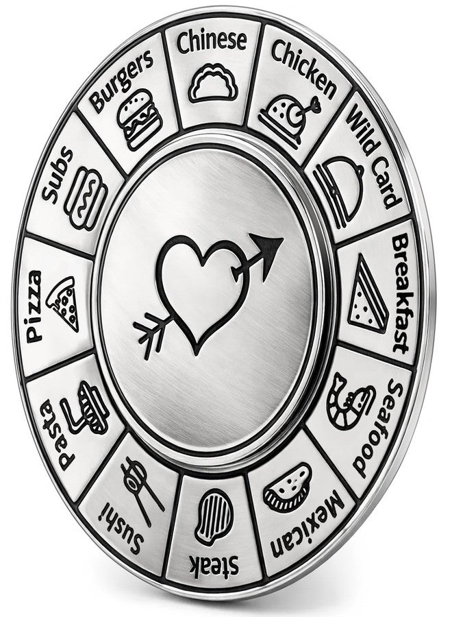 Jettryran Fidget Spinner Food Decision Date Night Dice for Mom Daughter Wife Anniversary Birthday Wedding Metal Fidget Spinners for Him Her Spinner Food Dice Spinner Decision Maker Adults - Image 1
