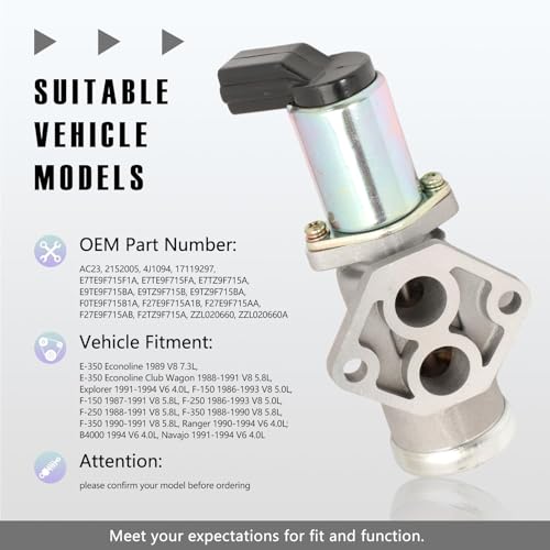 Taesayl AC23 Idle Air Control Valve IAC for Ford F‑150 F‑250 1986‑1993, Ranger 1990‑1994, Explorer 1991‑1994, Bronco 1987‑1993, OEM Replacement 17119297 / E7TZ‑9F715‑A / E7TE-9F715-FA - Image 4