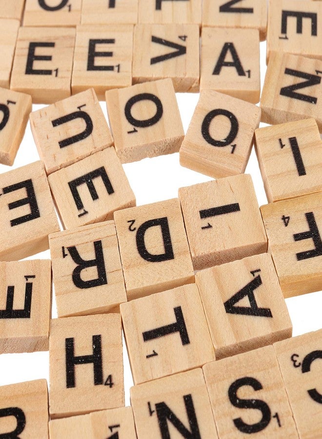 ZEONHAK 1200 PCS Wood Letter Scrabble Tiles, Wooden Scrabble Letters, Letter Tiles for Crafts, DIY Decoration, Spelling, Alphabet Coaster, A-Z Capital Wooden Letters for Crafts - Image 4