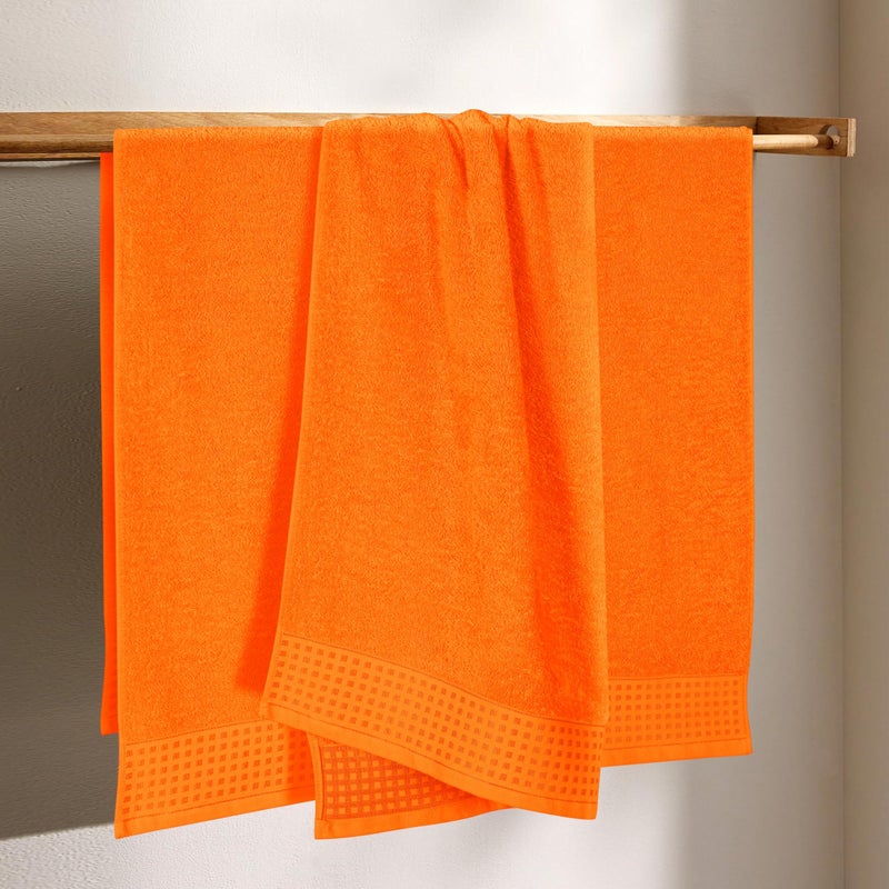 GLAMBURG Ultra Soft 4 Pack Oversized Bath Towel Set 27x54 inches  100% Cotton Bath Towels  Highly Absorbant Compact Quickdry & Lightweight Towel  Ideal for Gym Travel Camp Pool - Orange - Image 2