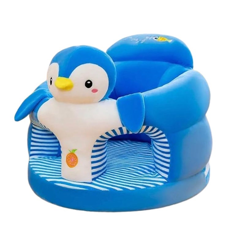 Vedartah Vedartah Plush Soft Baby Sofa Seat Toddlers Sitting Sofa Chair Upto 2 Years Penguin Blue - Image 3
