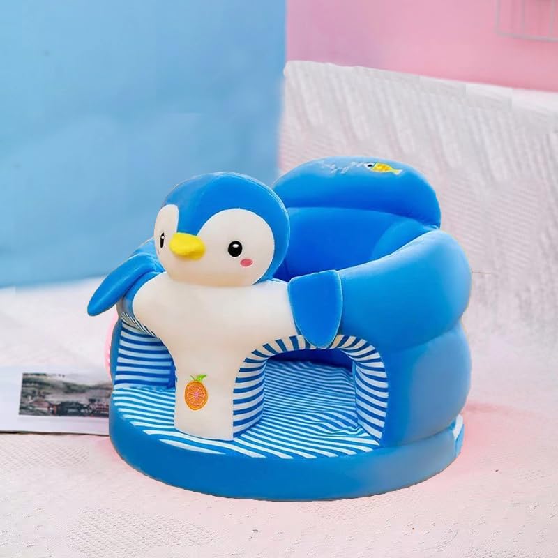 Vedartah Vedartah Plush Soft Baby Sofa Seat Toddlers Sitting Sofa Chair Upto 2 Years Penguin Blue - Image 4
