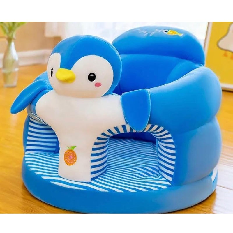 Vedartah Vedartah Plush Soft Baby Sofa Seat Toddlers Sitting Sofa Chair Upto 2 Years Penguin Blue - Image 1