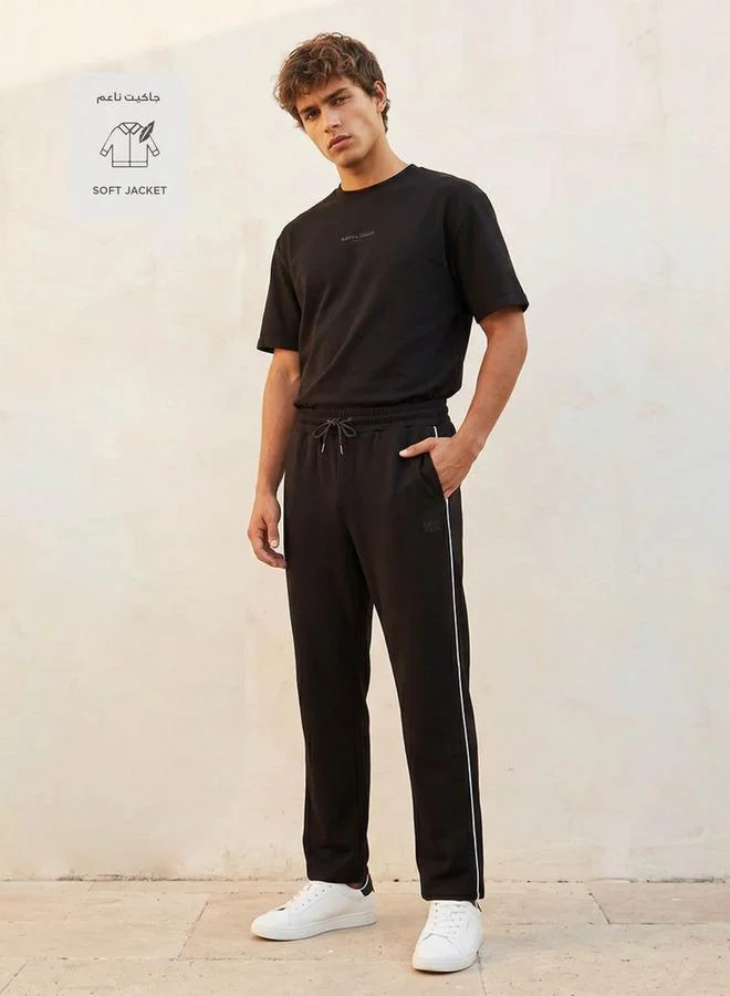 Kappa Black Kappa Soft Touch Drawstring Waist Track Pants for Men | Best Price UAE