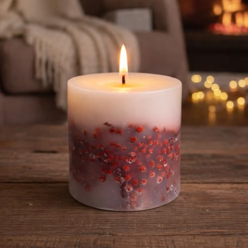 Goyoham | Berry Blush Botanical Candle, 70 Hour Burn Time | Large - 4 x 4 Inch, 750g | Handcrafted with Natural Botanicals, Lead-Free Wick | Home Decor & Gifting - Image 4