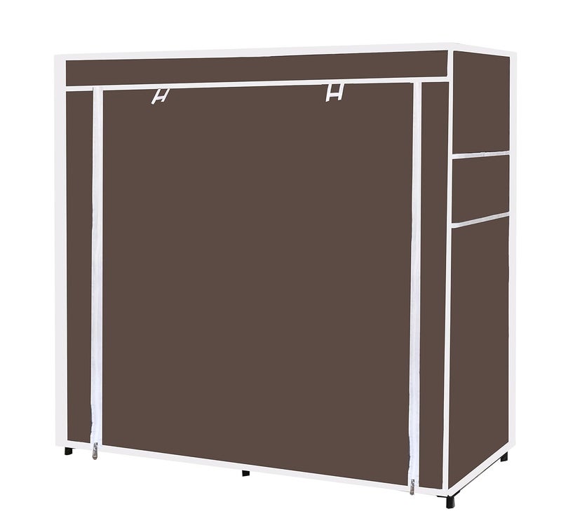 Whitecloud TRANSFORMING HOMES Whitecloud TRANSFORMING HOMES Collapsible Portable Foldable Wardrobe Storage Shelves Organizer for Clothes Racks Fabric Almirah Non Rustable Iron 12 Layer Brown Storage Unit  - Image 3