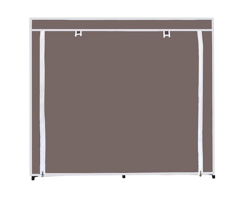 Whitecloud TRANSFORMING HOMES Whitecloud TRANSFORMING HOMES Collapsible Portable Foldable Wardrobe Storage Shelves Organizer for Clothes Racks Fabric Almirah Non Rustable Iron 12 Layer Brown Storage Unit  - Image 5