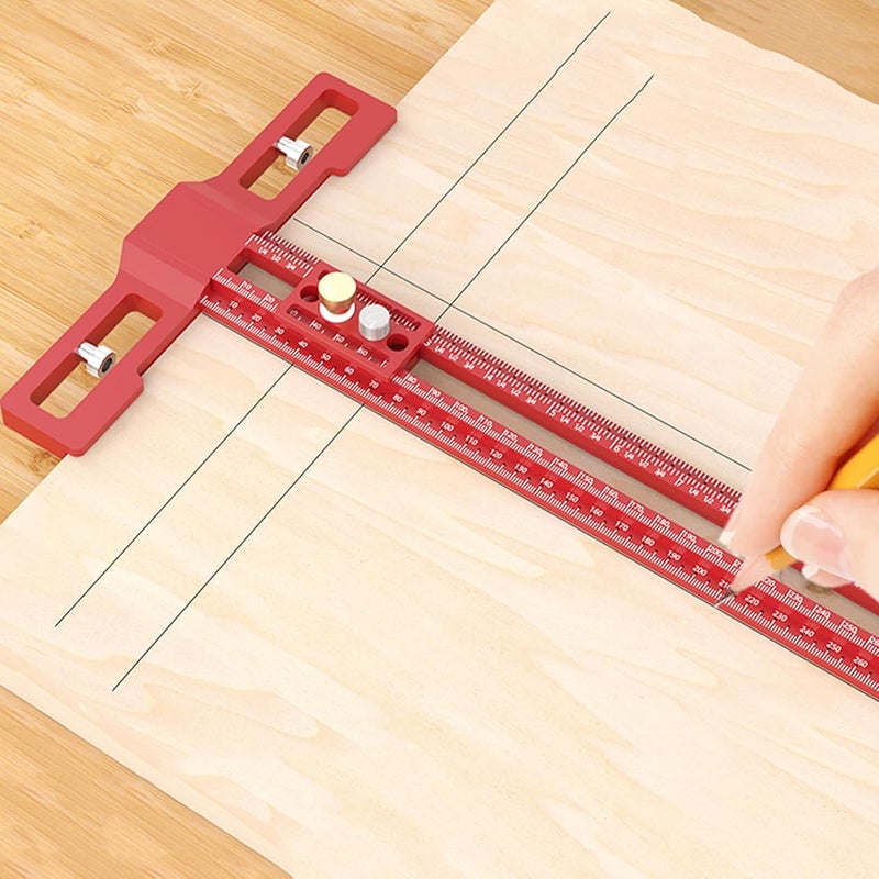 Adjustable T Square Scriber 24 Inch Aluminum Alloy Marking Ruler for Woodworking Metalworking - Image 3