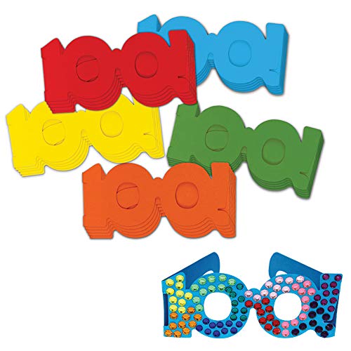 Chenille Kraft 100th Day Paper Fun Glasses Shape, Assorted 25 per Set - Image 1