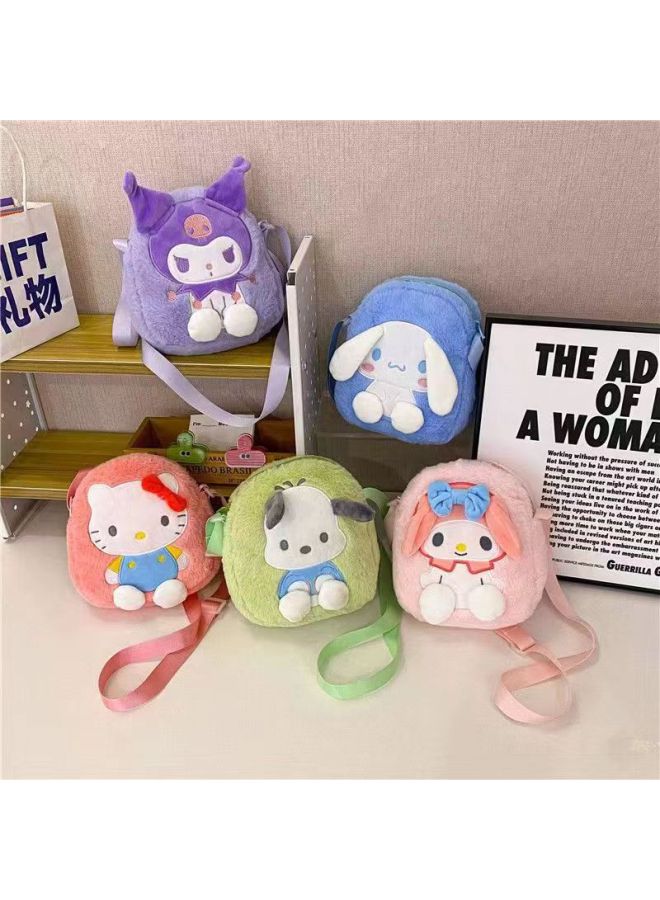 Sanrio Plush Bag Toy Doll Bag Cartoon Ins Style Coin Purse Grab Doll Crossbody Bag-Specifications:Sanrio Small Crossbody Bag (14*19cm)  - Image 1