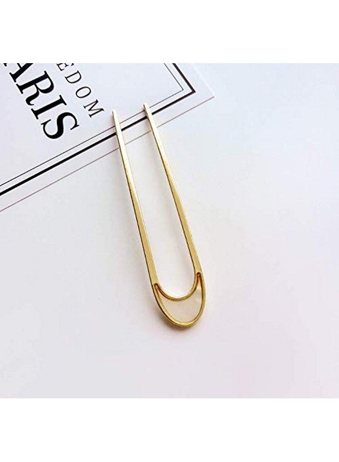 Aeyistry Aeyistry 2 PCS Simple hair Sticks Vintage Metal Hair Pins Moon Elegant Hair Chopsticks U-shaped Headdress Hair Styling Accessories for Woman and Girls  - Image 2